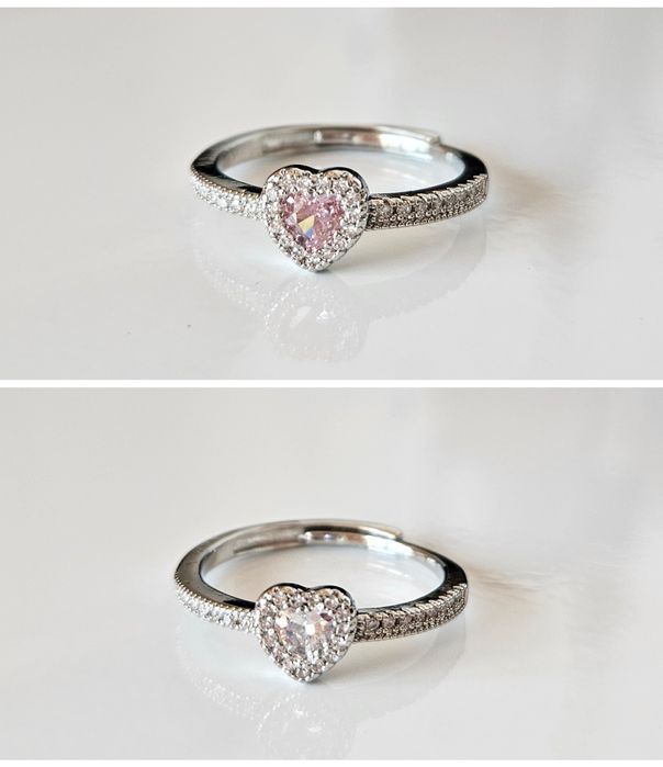 Сребърни дамски пръстени сърце регулируеми