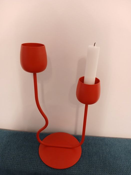 Suport lumânări IKEA roșu/ nou