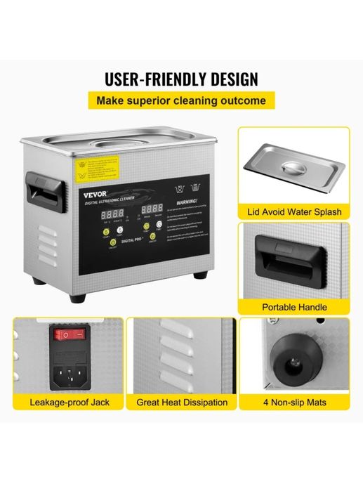 VEVOR 3L Curățător cu ultrasunete modernizat cu ultrasunete
