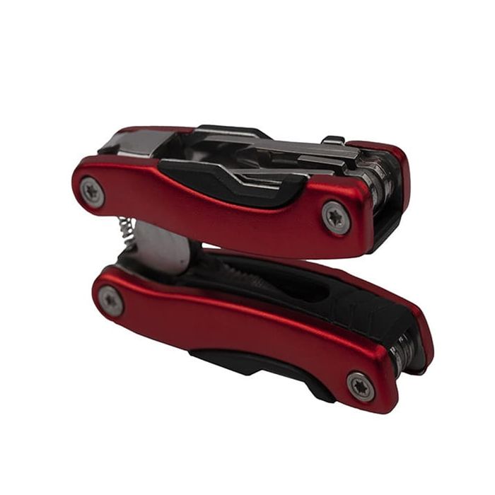 Cleste multifunctional Survival Instict, otel, 9 functii, 14 cm, rosu