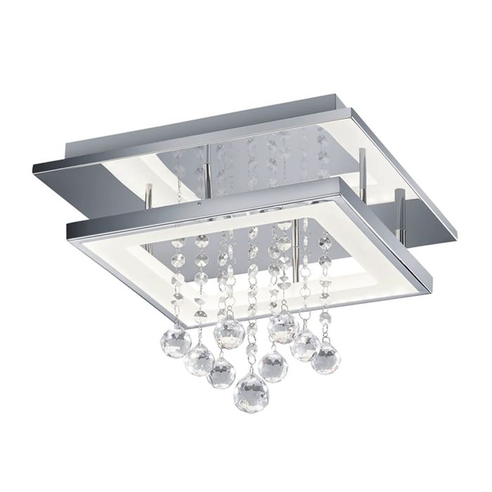 LED плафониера Dorian 18W/1350 LM Плафон 45х45 с кристали Хром