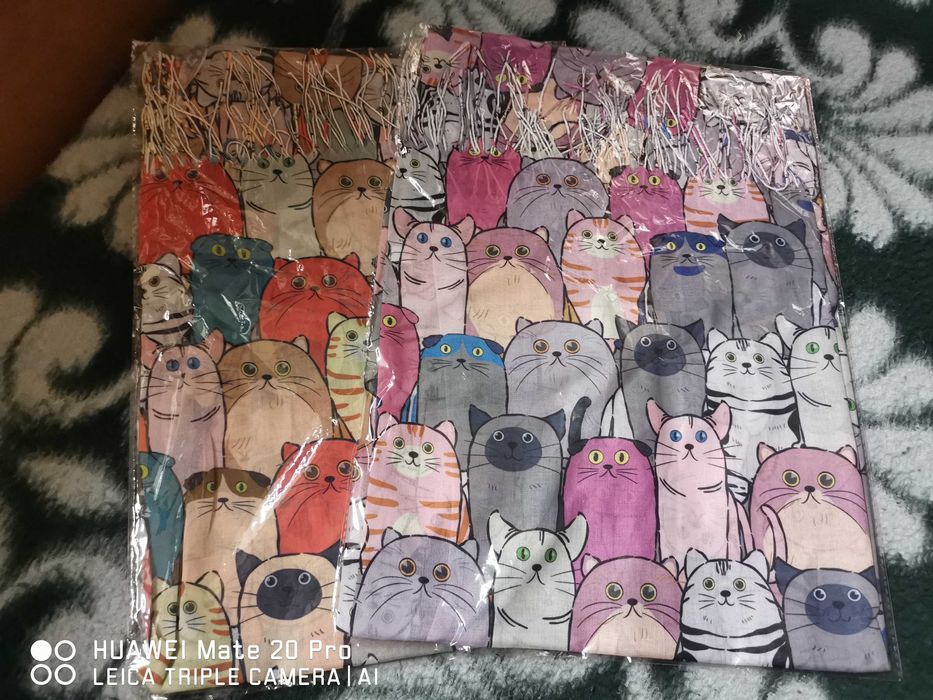 Памучни шалове с котки 100 %