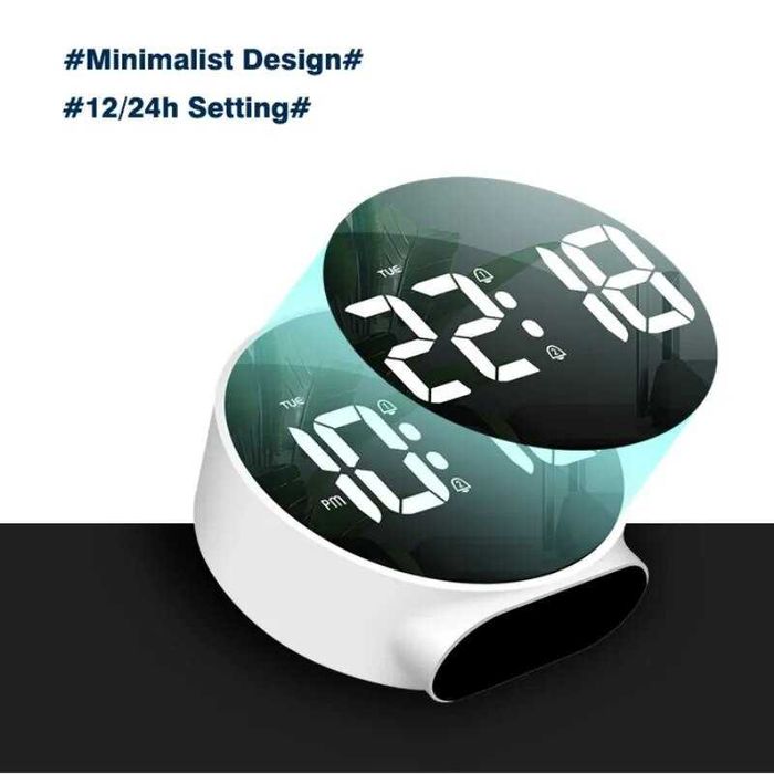 HD Цифров будилник Отлагане на ден от седмицата Дисплей Двойни аларми