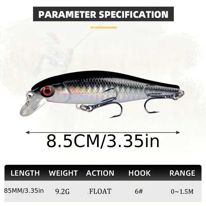 Воблер Hard Crankbait Minnow с тройни куки 10см, 9гр.