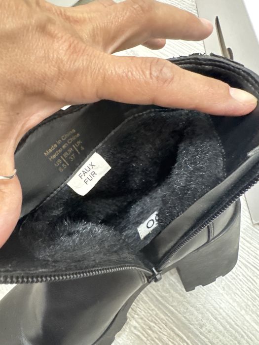 Botine negre îmblănite, mărimea 37, foarte comode