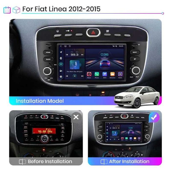 Navigatie Dedicata Fiat Linea, Punto (2002-2018), 7Inch, Carplay