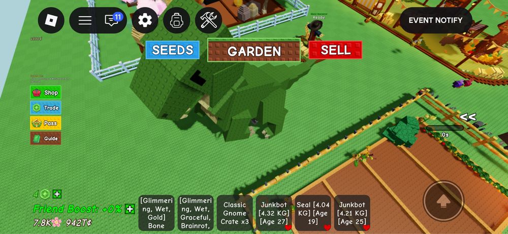 Grow A Garden питомцы roblox