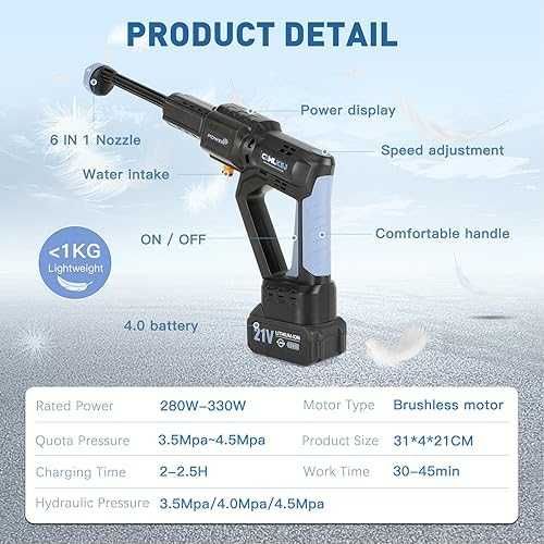 Безжична миячка под налягане CQWLKEJ почистване поливане на автомобил