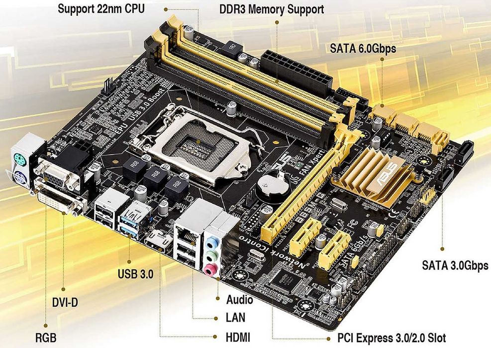Дъно Дънна платка Asus B85M-G 1150 DDR3 до 32GB RAM