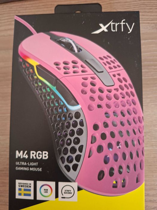 Геймърска мишка Xtrfy M4 Pink, RGB, Розов