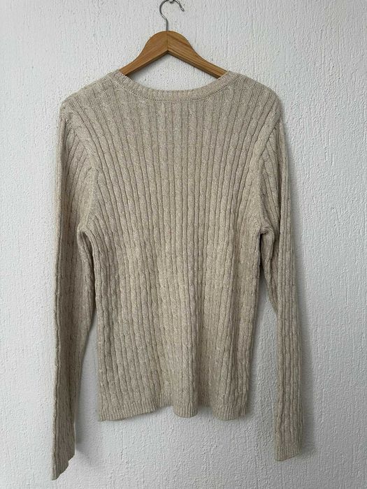 Бежов cable-knit пуловер Karen Scott