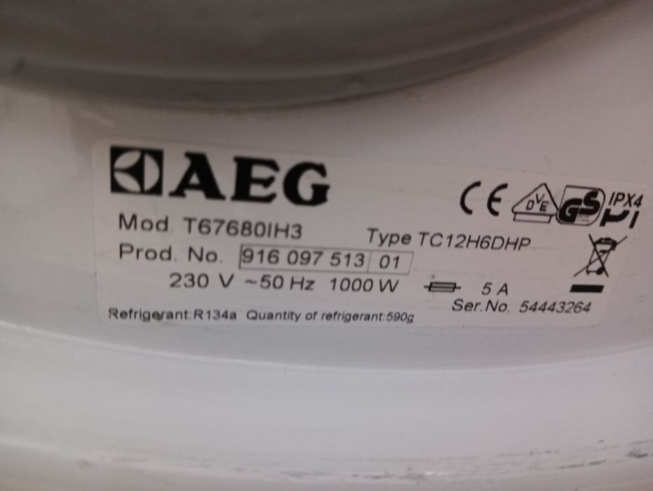 Сушилня с термопомпа АЕГ Aeg Protex Plus A+++ 8кг 2 години гаранция!