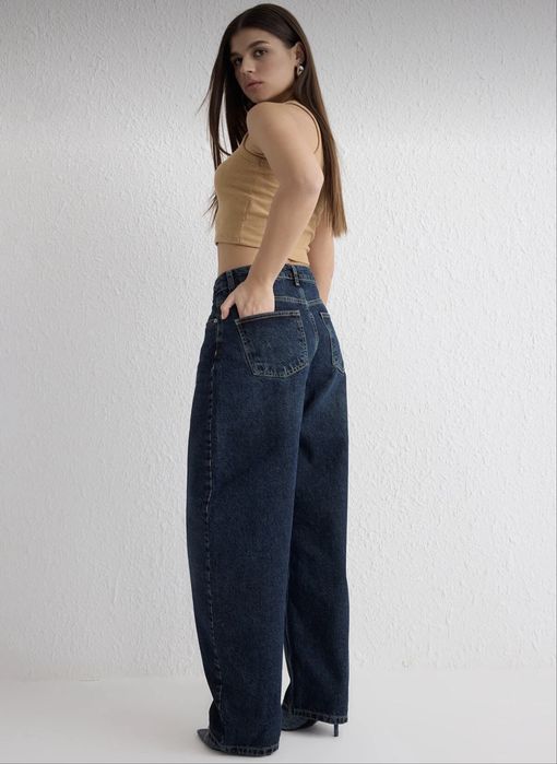 Тъмносини, широки дънки