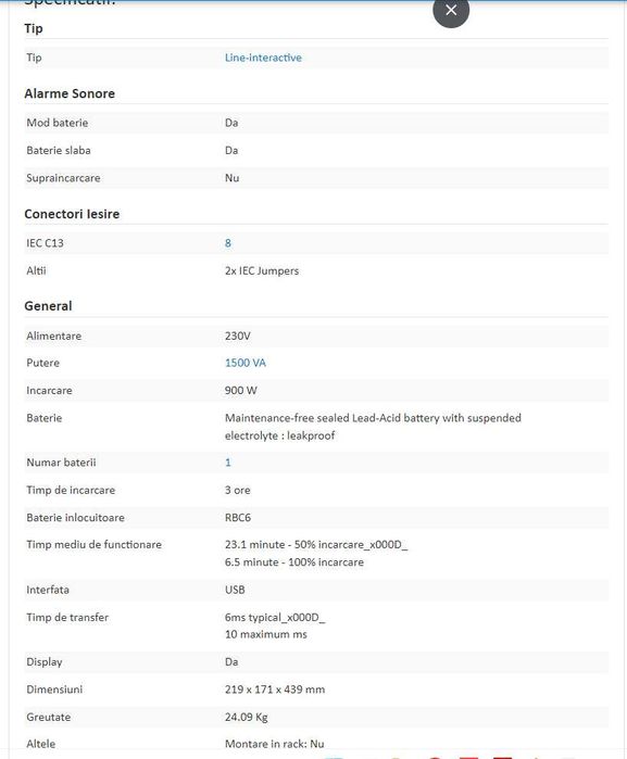 UPS APC Smart-C 1500VA LCD Sigilat
