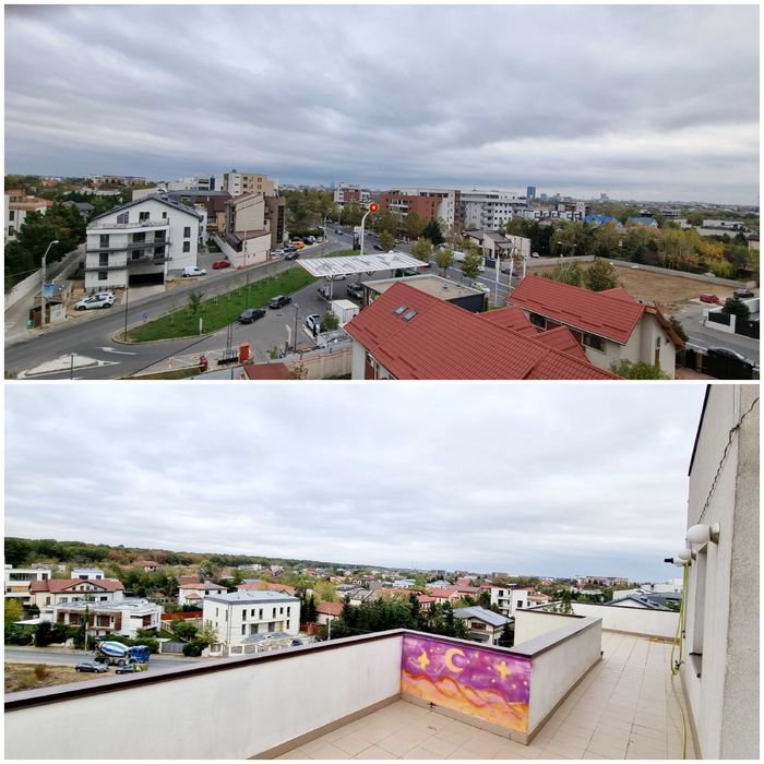 Penthouse spațios 3 camere, 105 mp, terasă 74 mp, garaj, Sisești Băneasa