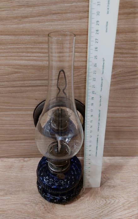 Газов фенер DITMAR BRUNNER Австрия, син цвят на стъклото.