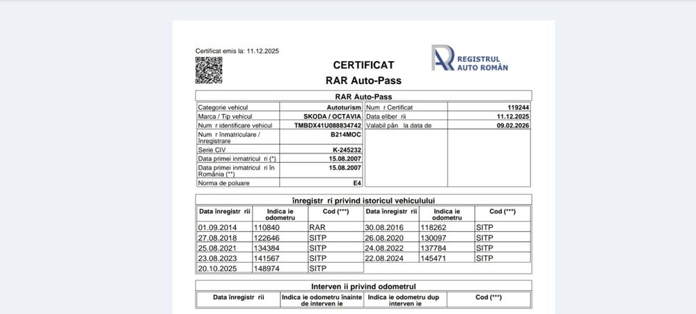 Skoda Octavia Tour 1-1.6MPI-102Cp-2008-Ac.Proprietar în acte