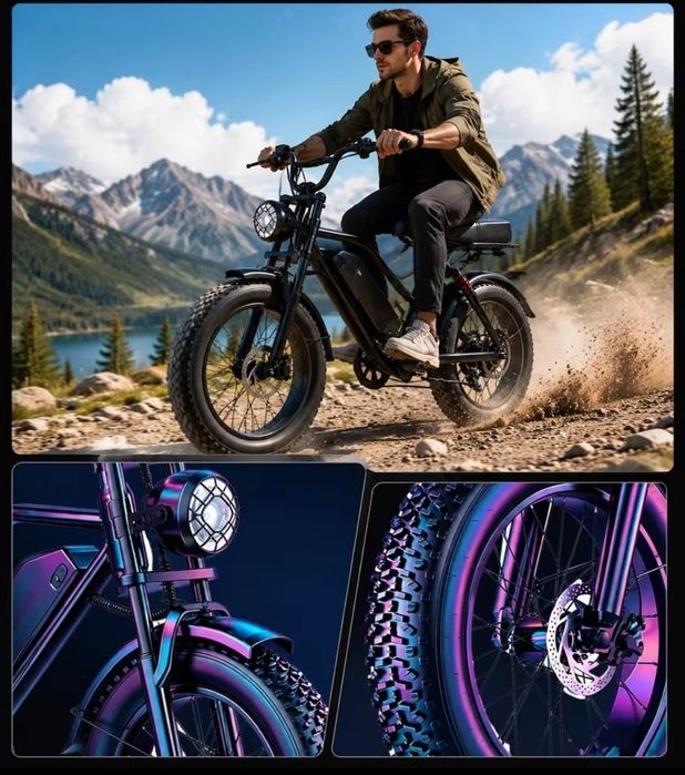 НОВИ! Електрически Велосипед HEADEER BK20 (750W, 48V 20Ah,50km/h) – Fat Bike E Bike