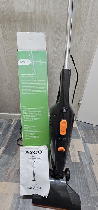 Прахосмукачка вертикална 2в1  AYCO HAVC-230, 600W, 500 мл, HEPA филтър, Циклон, Черен/оранжев