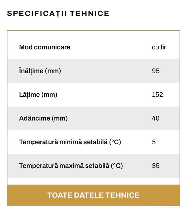 Termostat centrală (cu fir)
