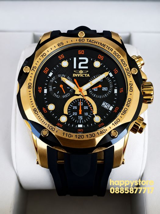 INVICTA Speedway Gold/Black Swiss 51 mm, Инвикта нов ръчен часовник