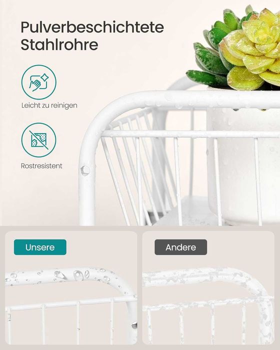 Organizator baie sau bucatarie Songmics, 2 sertare glisante, alb