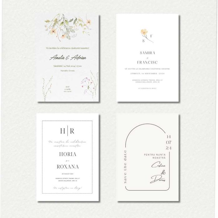 Invitații digitale 40 lei - nuntă, cununie, save the date