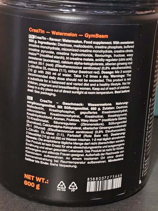 Crea7in - GymBeam 600g Watermelon Creatina