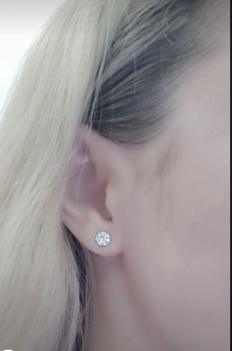 Пусеты с муасаннитом, 0,5 карат