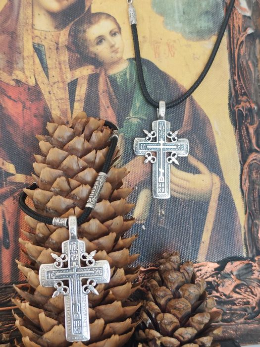 Промо!!! Сребърен Кръст с Две Лица