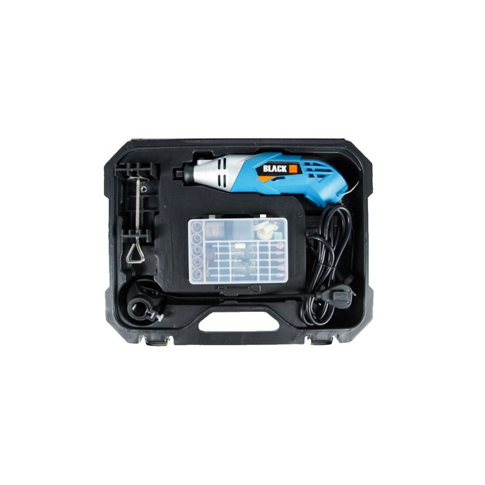 Mini polizor, biax portabil cu accesorii 126 piese, 200 W Black