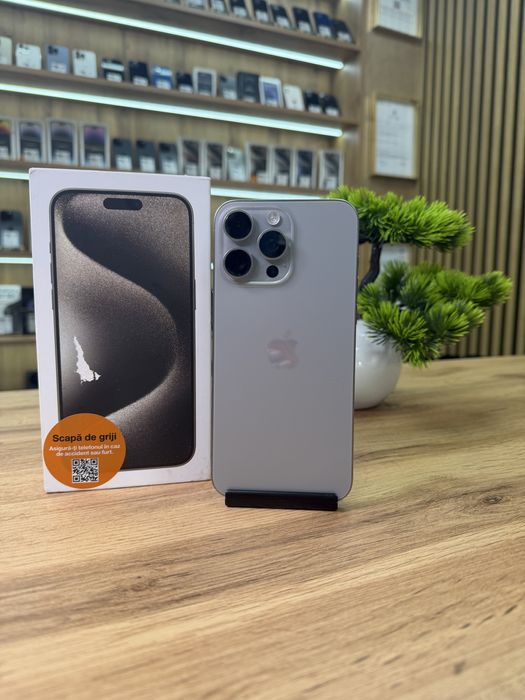 ‼️iPhone 15 Pro Max 256GB Natural -Sanatate bat.100% -Garantie 12 luni