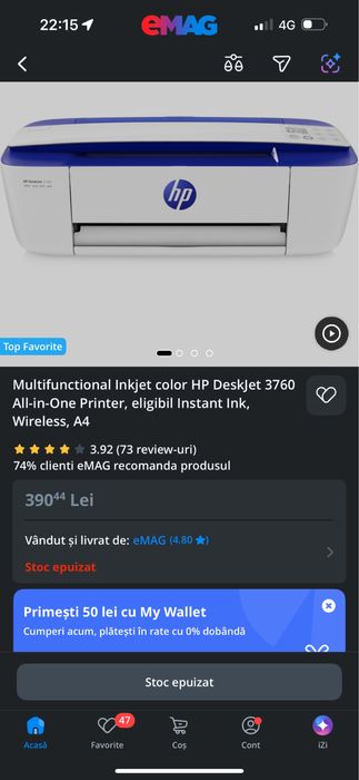 Vand imprimanta hp 3760