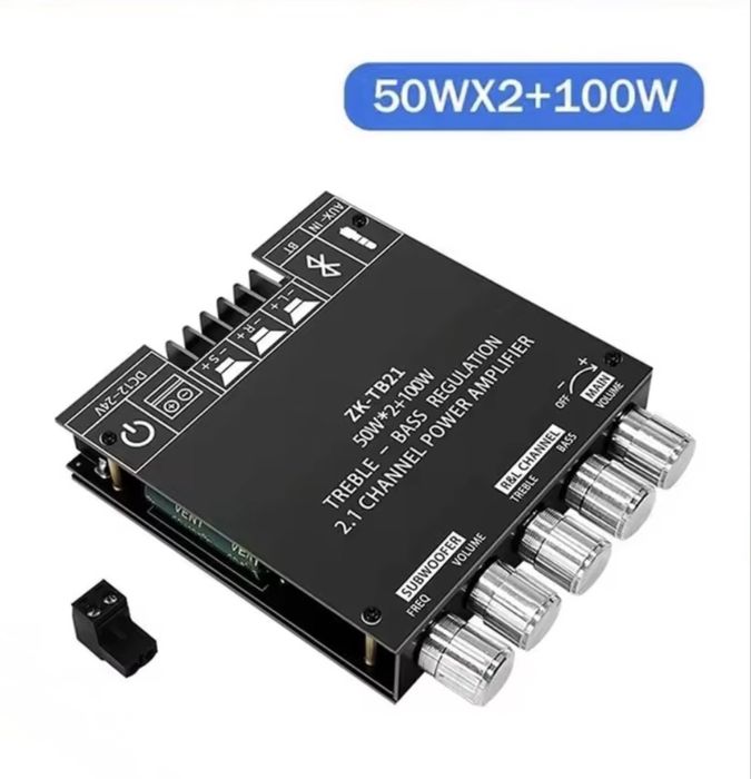 Amplificator audio 2.1 canale 2x50W+100W, Bluetooth 5.0, ZK-TB21