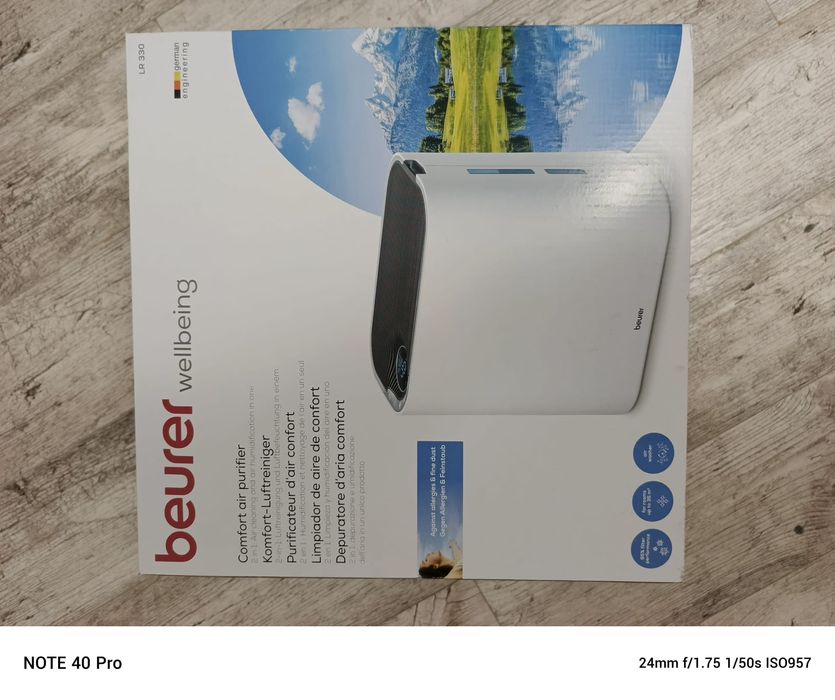 Purificator de aer, Beurer, LR 330, 2 in 1: purificare si umidificare, Pana la 35 m2,