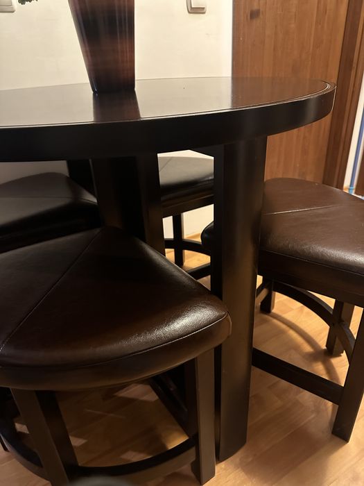 Masa dining / living / bucatarie cu 4 scaune piele - MOBEXPERT