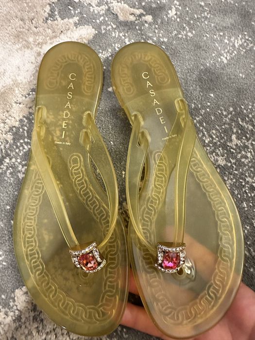 Оригинални чехли с камъни Casadei Jelly, 35