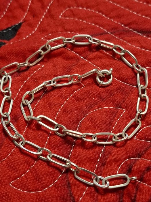 Lant masiv argint cu pandativ cu pietre negre