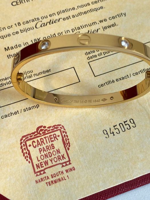 Brățară Cartier LOVE 16 cm aur 750 cu diamante