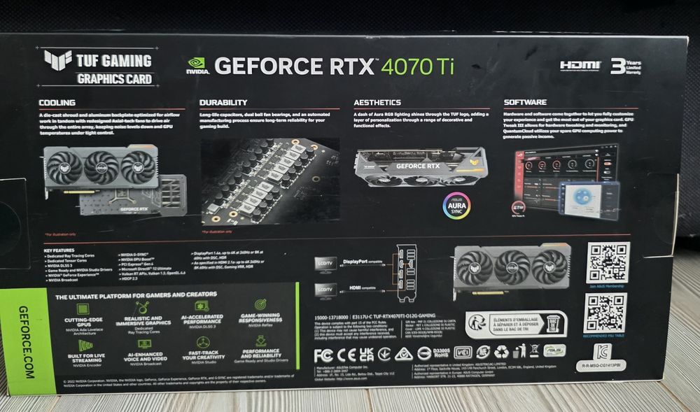 Vând Rtx 4070ti,ASUS Tuf Gaming OC, in garanție