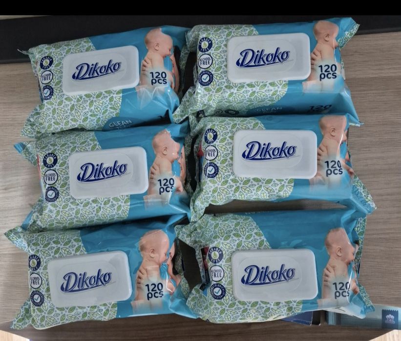 Servetele umede Dikoko pentru bebelusi, 6 pachete - 120 pcs/pachet