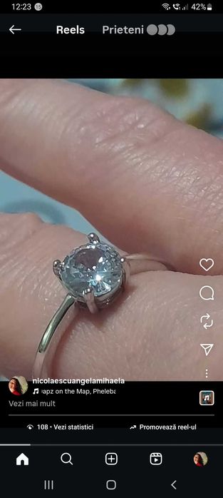 Inel din argint cu zirconiu.Orice marime.