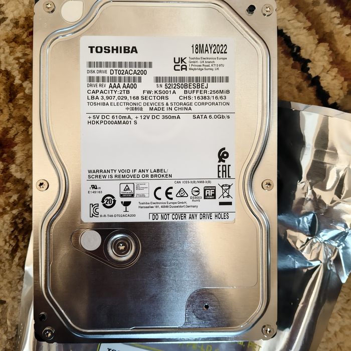 Продам новые HDD 2tb 1tb 500gb