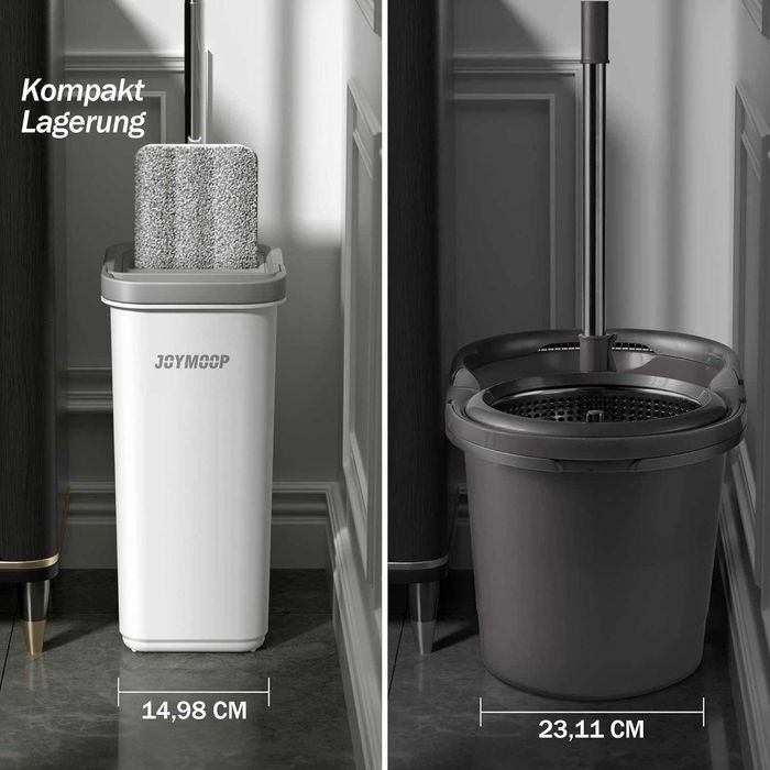 JOYMOOP комплект моп и кофа с изстискване, 3 микрофибърни подложки