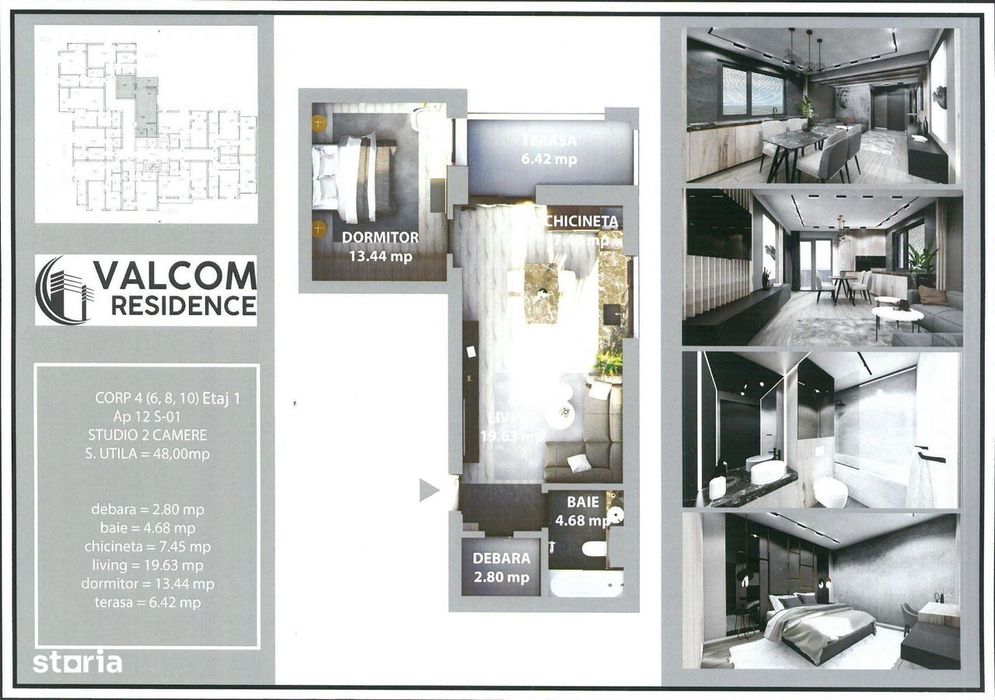 Valcom Residence Bartolomeu, Studio 2 camere, terasa 6.42, Comision 0%