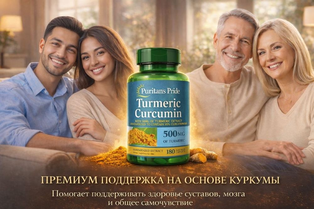 Куркума Куркумин. Turmeric Curcumin 500 mg.180 капсул
