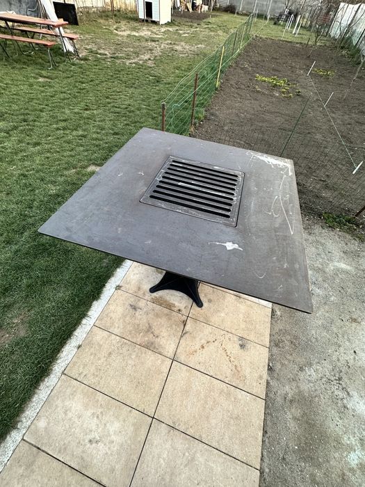 Grătar cu plită 975/975 din oțel, 10 mm