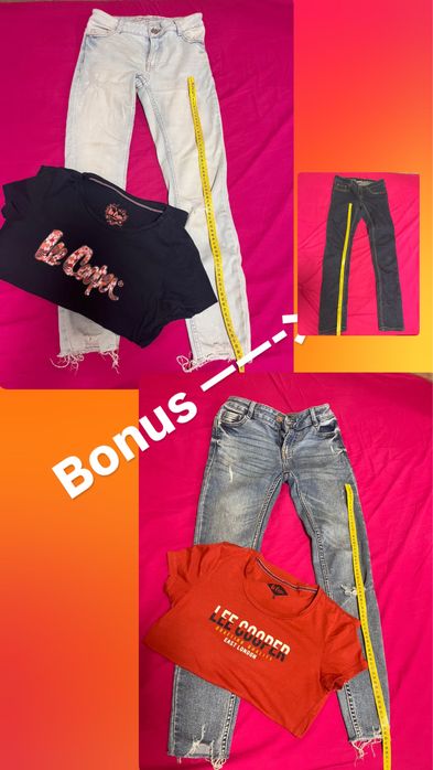 3 blugi si 2 tricouri Lee Cooper Fishbone