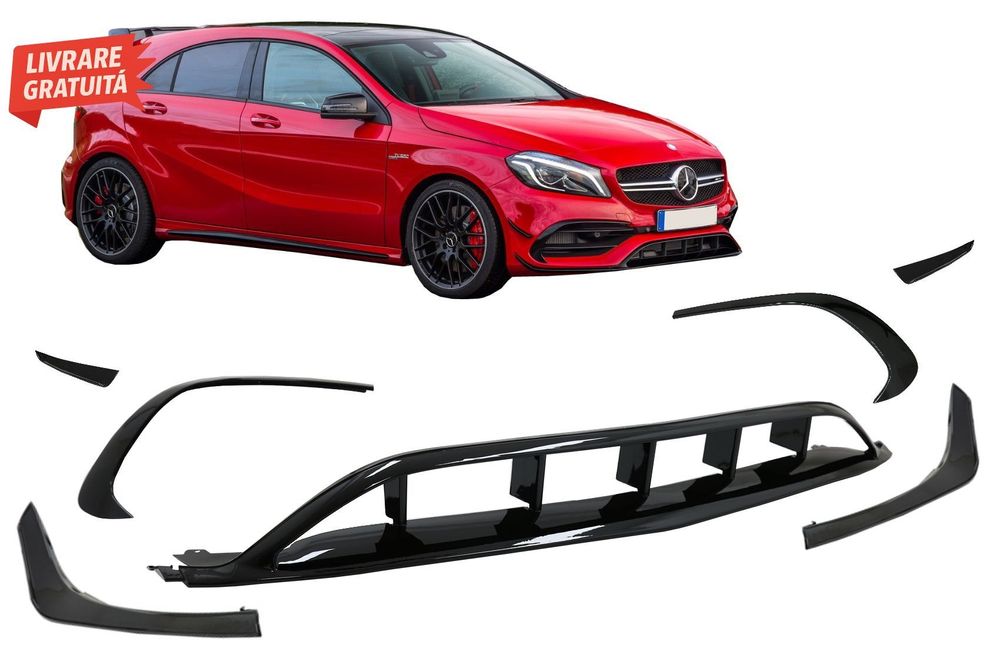 Prelungiri Bara Fata Mercedes A-Class W176 Facelift AMG Line (2015-2018) A45 Desig- livrare gratuita