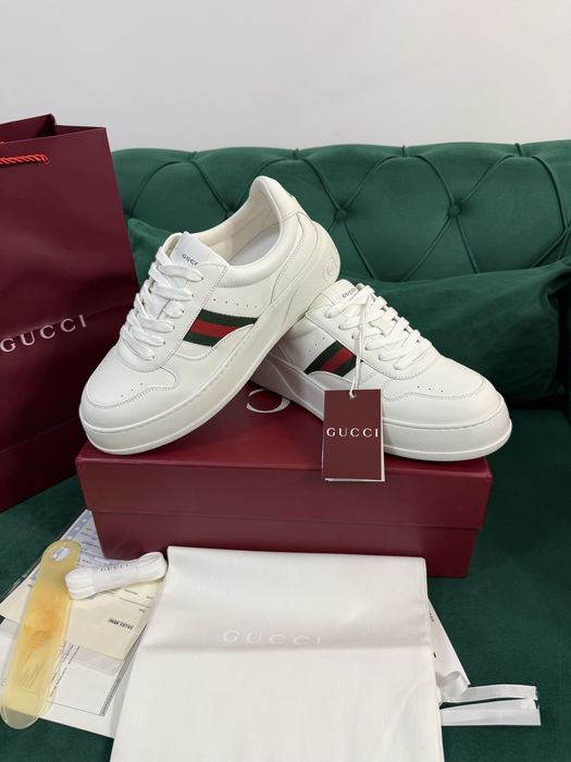 Adidasi Gucci piele naturala 100% Full Box colectie noua